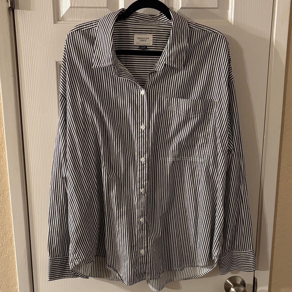 American Eagle Striped Button Down - image 1